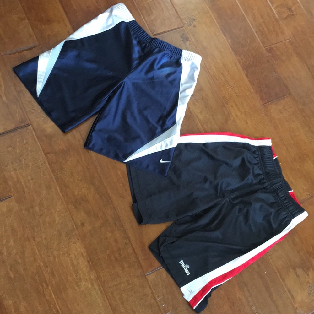 Boys 2 pairs Small 8 Nike Spalding Athletic Shorts